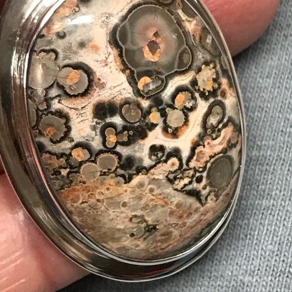 Vintage RARE Taxco Leopard Jasper Sterling 925 Pendant - Picture 11 of 12